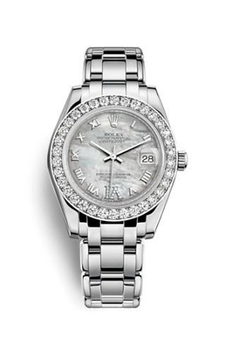 Rolex - 81299-0031  Datejust Pearlmaster 34 White Gold Diamond Mother of Pearl Roman