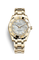 Rolex Datejust Pearlmaster 34 White Gold 12 Diamond White Roman (81318-0005)