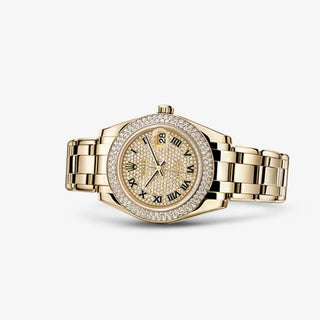 Rolex - 81338-0038  Datejust Pearlmaster 34 Yellow Gold Double Diamond Paved Roman