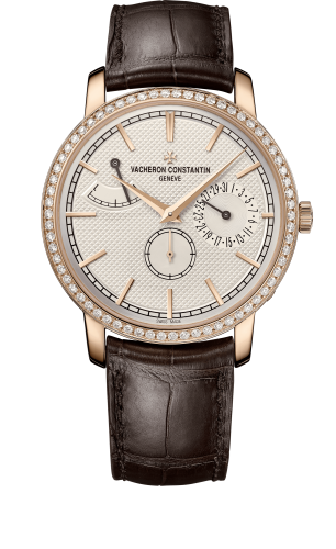 Vacheron Constantin - 83520/000R-9909  Traditionnelle Manual-Winding Date and Power Reserve Pink Gold / Diamond / Silver