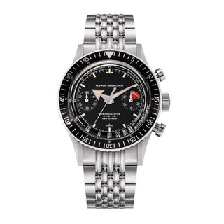 Nivada Grenchen - 86001A-BRAC  Chronomaster Aviator Sea Diver Automatic Stainless Steel / Black / Bracelet