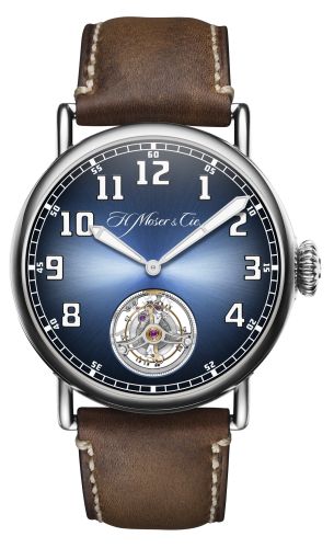 H. Moser & Cie - 8804-1200  Heritage Tourbillon Stainless Steel / Funky Blue