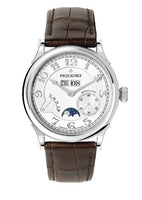 Pequignet Paris Royal Moonphase Silver Numerals / Black Strap (9007433CG)