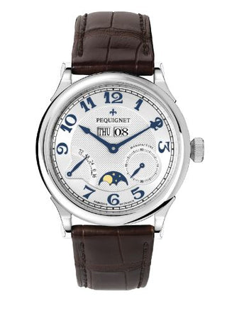 Pequignet - 9007437CG   Paris Royal Moonphase Blue Numerals / Brown Strap