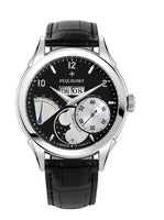 Pequignet Rue Royale Moonphase Stainless Steel / Black / Black Alligator (9010543CN)