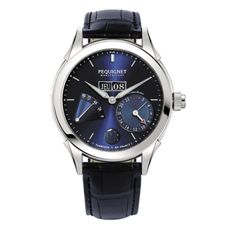 Pequignet - 9010973CB  Rue Royale GMT Stainless Blue