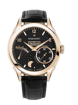 Pequignet - 9011548CN  Rue Royale Moonphase Red Gold / Black / Black Alligator