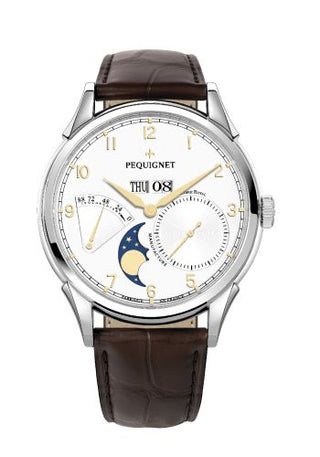 Pequignet - 9030438CG  Royale Grand Sport Moonphase Gilt Numerals / Brown Strap