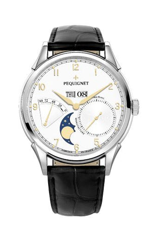 Pequignet - 9030438CN  Royale Grand Sport Moonphase Gilt Numerals / Black Strap