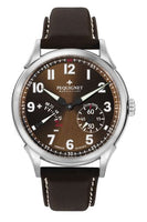 Pequignet Rue Royale Moonphase Stainless Steel / Silver Guilloche / Brown Alligator (9032883CM)