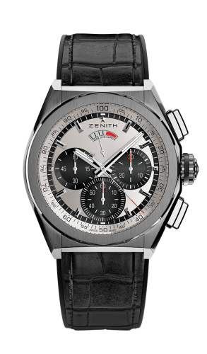 Zenith - 95.9001.9004/01.R582  Defy El Primero 21 Titanium / Silver Panda / Alligator