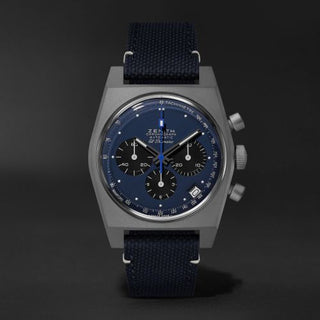 Zenith - 97.A384.400/27.C821  El Primero A384 Edge of Space Titanium / Blue / Rubber