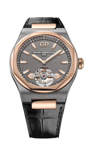 Girard-Perregaux - 99105-26-231-BB6A  Laureato 45 Tourbillon Titanium / Pink Gold / Grey / Alligator