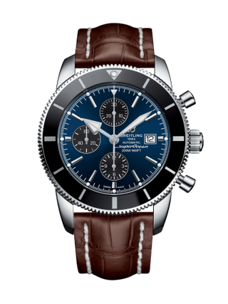 Breitling - A1331212/C968/756P/A20BA.1  Superocean Heritage II 46 Chronograph Stainless Steel / Black / Blue / Croco / Pin