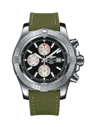 Breitling - A1337111/BC29/105W/A20BA.1  Super Avenger II Stainless Steel / Volcano Black / Military / Pin