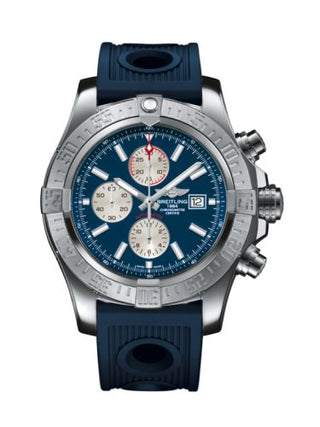 Breitling - A1337111/C871/205S/A20D.1  Super Avenger II Stainless Steel / Mariner Blue / Rubber / Folding