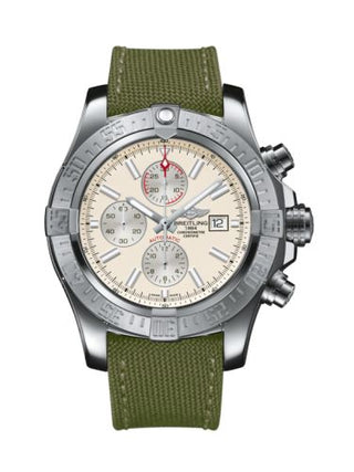 Breitling - A1337111/G779/105W/A20BA.1  Super Avenger II Stainless Steel / Stratus Silver / Military / Pin