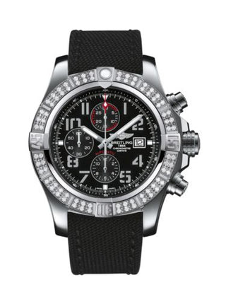 Breitling - A1337153/BC28/104W/A20BA.1  Super Avenger II Stainless Steel / Diamond / Volcano Black / Military / Pin