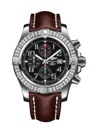 Breitling - A1337153/BC28/443X/A20BA.1  Super Avenger II Stainless Steel / Diamond / Volcano Black / Calf / Pin