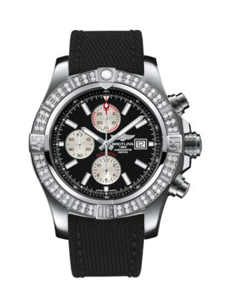 Breitling - A1337153/BC29/104W/A20BA.1  Super Avenger II Stainless Steel / Diamond / Volcano Black / Military / Pin