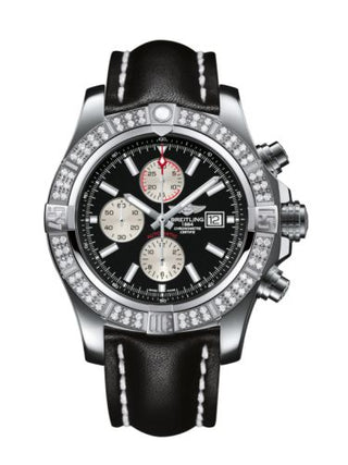 Breitling - A1337153/BC29/441X/A20BA.1  Super Avenger II Stainless Steel / Diamond / Volcano Black / Calf / Pin