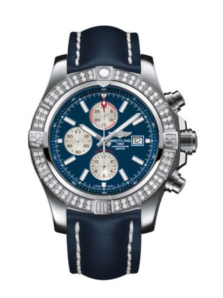 Breitling - A1337153/C871/101X/A20BA.1  Super Avenger II Stainless Steel / Diamond / Mariner Blue / Calf / Pin