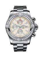 Breitling Super Avenger II Stainless Steel / Diamond / Stratus Silver / Calf / Pin (A1337153/G779/168A)