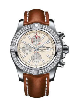 Breitling - A1337153/G779/439X/A20BA.1  Super Avenger II Stainless Steel / Diamond / Stratus Silver / Calf / Pin