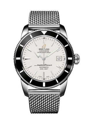 Breitling - A1732124.G717.154A  Superocean Heritage 42 Stainless Steel / Black / Stratus Silver / Milanese