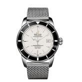 Breitling - A1732124.G717.154A  Superocean Heritage 42 Stainless Steel / Black / Stratus Silver / Milanese