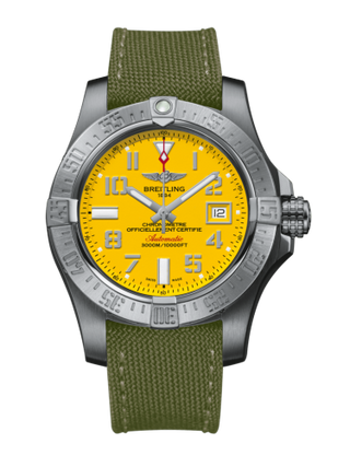 Breitling - A1733110/I519/106W/A20BASA.1  Avenger II Seawolf Stainless Steel / Cobra Yellow / Military / Pin