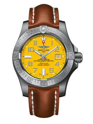 Breitling - A1733110/I519/434X/A20DSA.1  Avenger II Seawolf Stainless Steel / Cobra Yellow / Calf / Folding