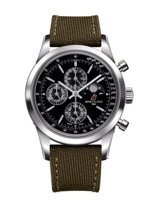 Breitling - A1931012/BB68/106W/A20BA.1  Transocean Chronograph 1461 Stainless Steel / Black / Military / Pin