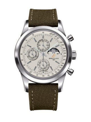 Breitling - A1931012/G750/106W/A20BA.1  Transocean Chronograph 1461 Stainless Steel / Silver / Military / Pin