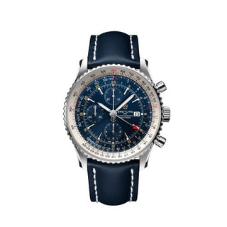 Breitling - A24322121C2X1  Navitimer 1 Chronograph GMT Stainless Steel / Blue / Calf / Pin