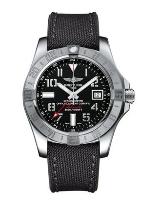 Breitling - A3239011/BC34/109W/A20BA.1  Avenger II GMT Stainless Steel / Volcano Black / Military / Pin