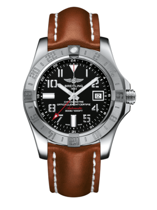 Breitling - A3239011/BC34/433X/A20BA.1  Avenger II GMT Stainless Steel / Volcano Black / Calf / Pin