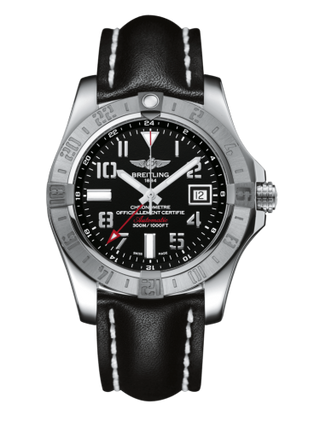 Breitling - A3239011/BC34/435X/A20BA.1  Avenger II GMT Stainless Steel / Volcano Black / Calf / Pin