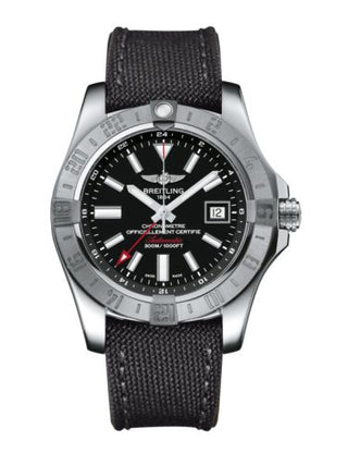 Breitling - A32390111B1W1  Avenger II GMT Stainless Steel / Volcano Black / Military / Pin