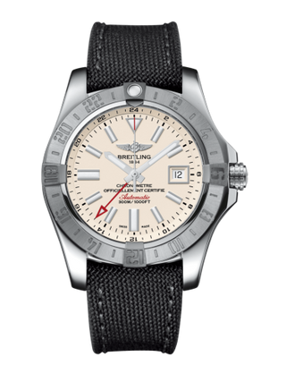 Breitling - A3239011/G778/109W/A20BA.1  Avenger II GMT Stainless Steel / Stratus Silver / Military / Pin