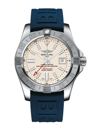 Breitling - A3239011/G778/157S/A20D.2  Avenger II GMT Stainless Steel / Stratus Silver / Rubber / Folding