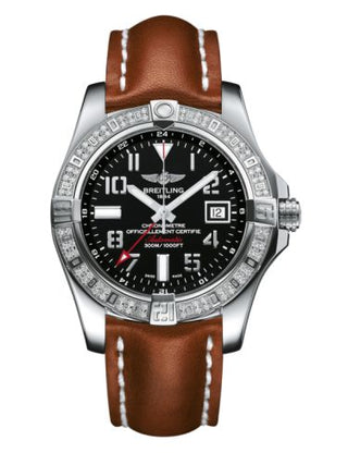 Breitling - A3239053.BC34.433X  Avenger II GMT Stainless Steel / Diamond / Volcano Black / Calf