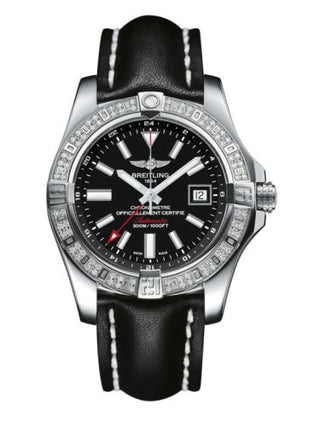 Breitling - A3239053.BC35.435X  Avenger II GMT Stainless Steel / Diamond / Volcano Black / Calf