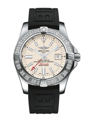 Breitling - A3239053.G778.152S  Avenger II GMT Stainless Steel / Diamond / Stratus Silver / Rubber