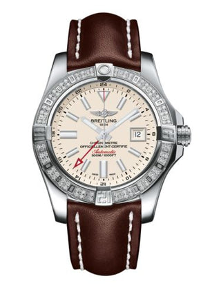 Breitling - A3239053.G778.437X  Avenger II GMT Stainless Steel / Diamond / Stratus Silver / Calf