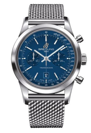 Breitling - A4131012.C862.171A  Transocean Chronograph 38 Blue / Milanese