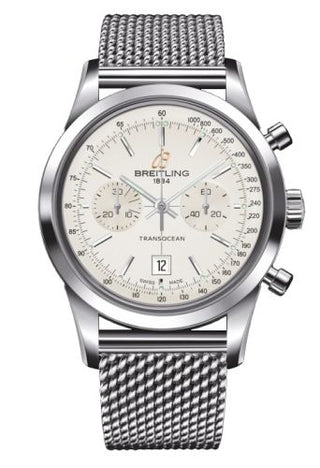 Breitling - A4131012.G757.171A  Transocean Chronograph 38 Silver / Milanese