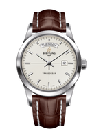 Breitling Transocean Day & Date Stainless Steel / Silver / Croco / Pin (A4531012/G751/740P/A20D.1)