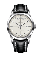 Breitling Transocean Day & Date Stainless Steel / Silver / Croco / Pin (A4531012/G751/743P/A20BA.1)