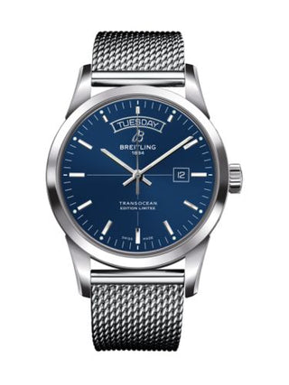 Breitling - A453109T.C921.154A  Transocean Day & Date Stainless Steel / Blue / Milanese